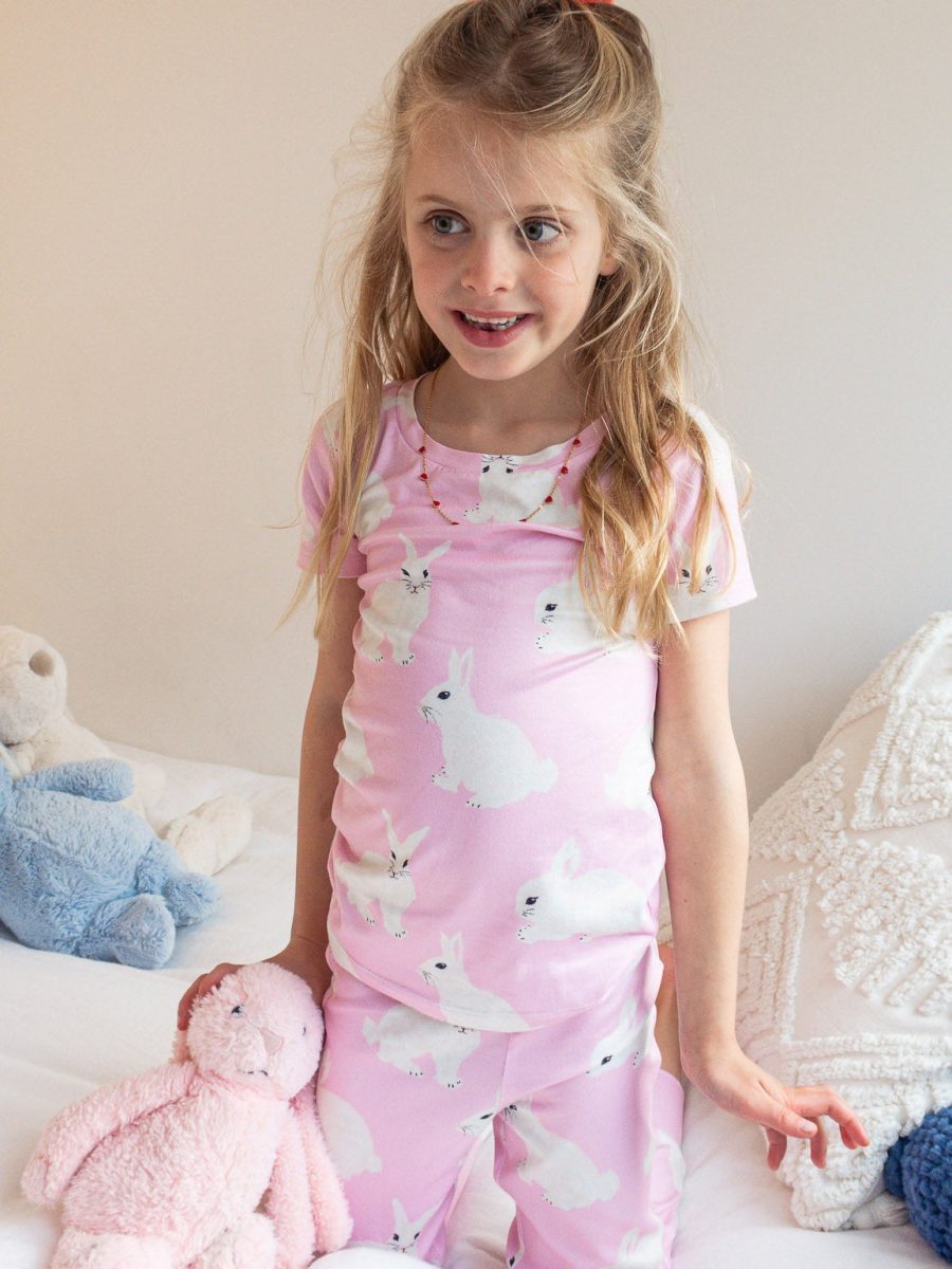 Mini Paige Sleep Set ~ Pink Bunnies Jersey