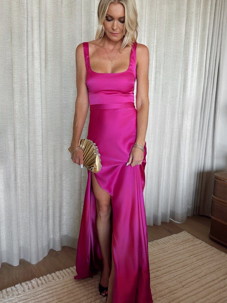 Lana Maxi Dress ~ Rich Magenta Luxe Satin
