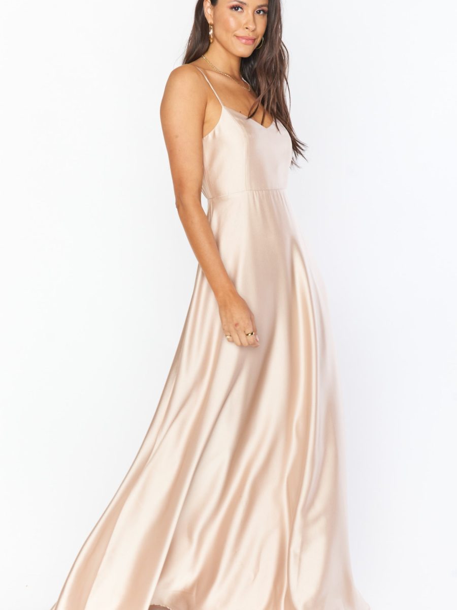 Faith Maxi Dress ~ Champagne Luxe Satin