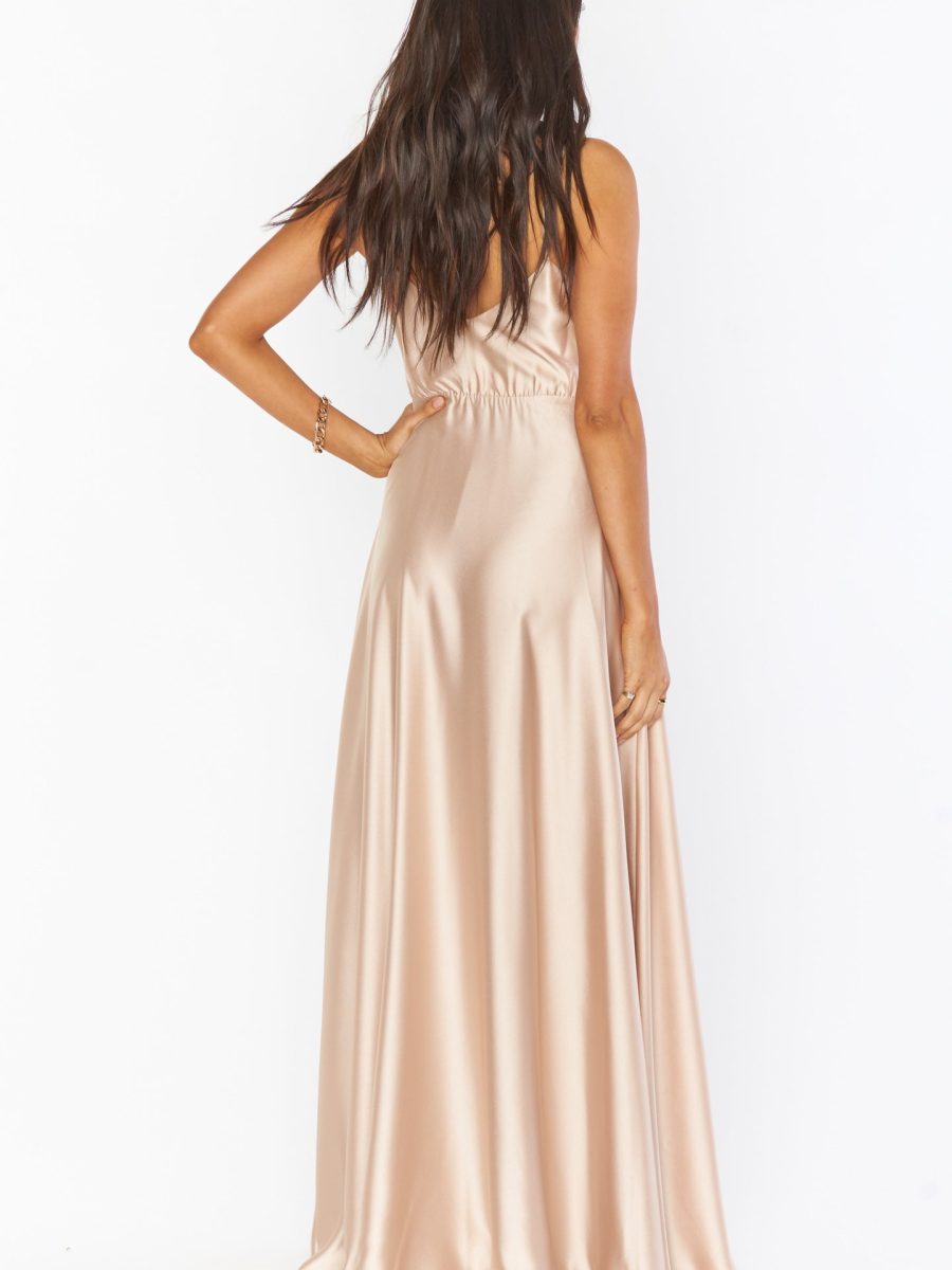 Faith Maxi Dress ~ Champagne Luxe Satin