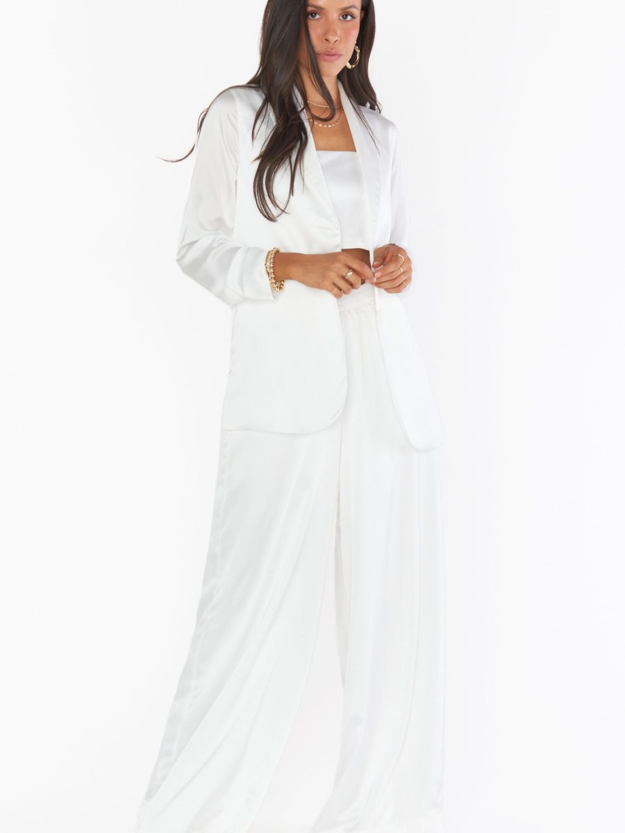 Tucker Top ~ Ivory Luxe Satin