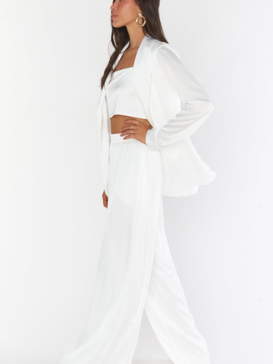 Felix Blazer ~ Ivory Luxe Satin