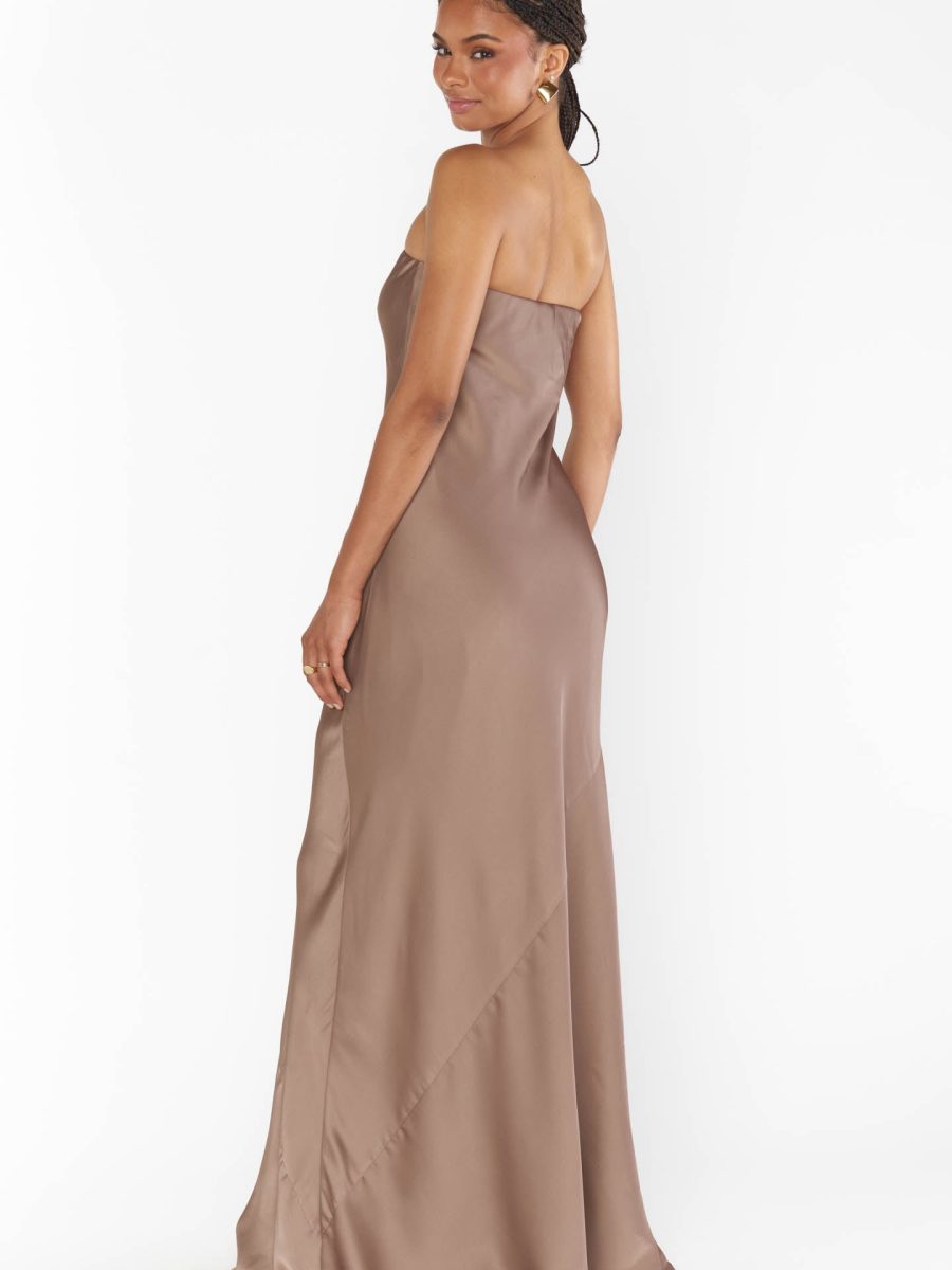 Taylor Tube Maxi Dress ~ Dune Luxe Satin