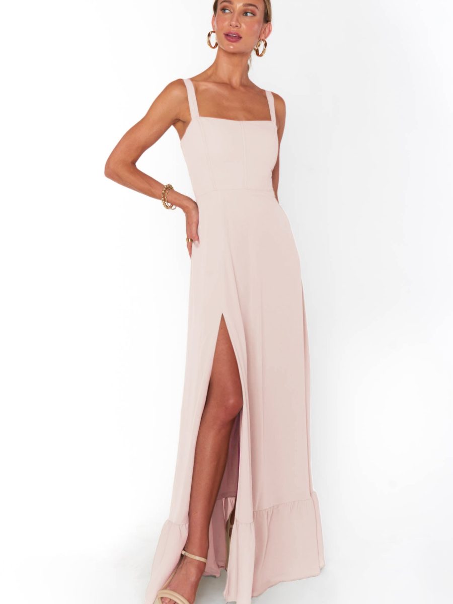 Clarissa Corset Dress ~ Dusty Blush Crisp