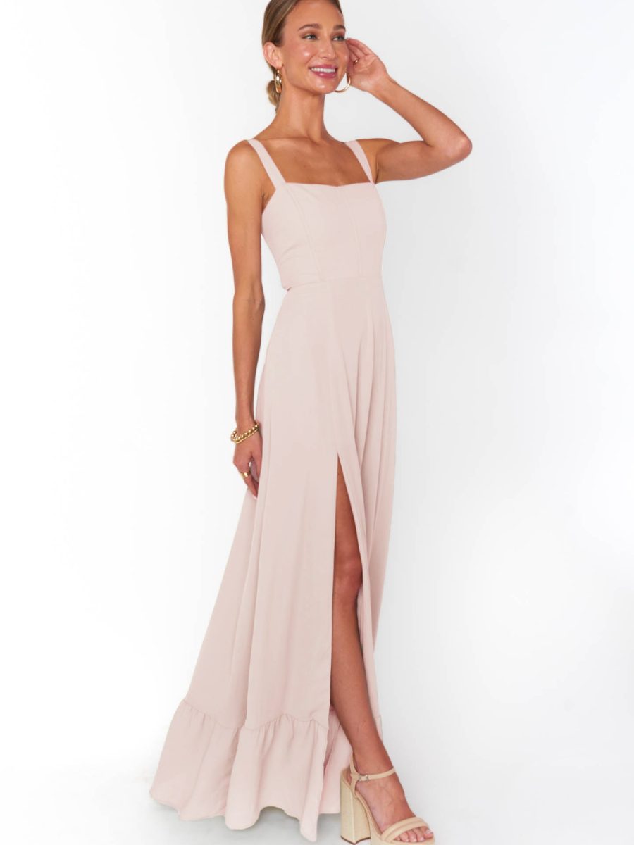 Clarissa Corset Dress ~ Dusty Blush Crisp