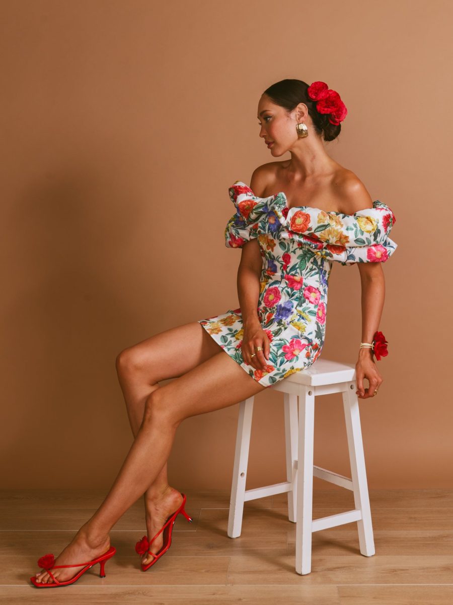 Major Drama Dress ~ Charm Peony White Taffeta