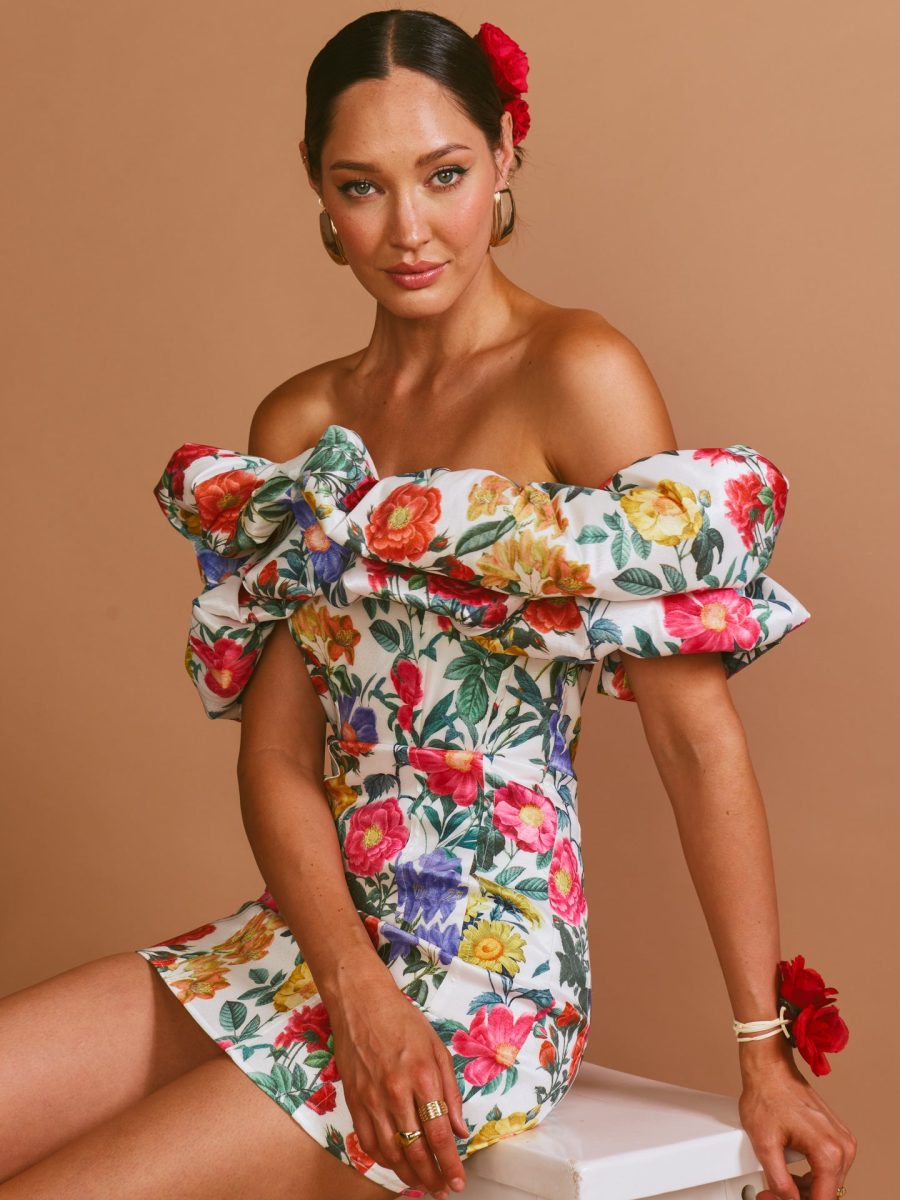 Major Drama Dress ~ Charm Peony White Taffeta
