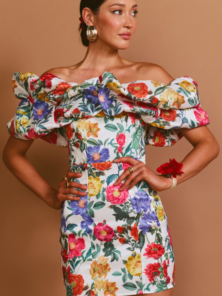 Major Drama Dress ~ Charm Peony White Taffeta