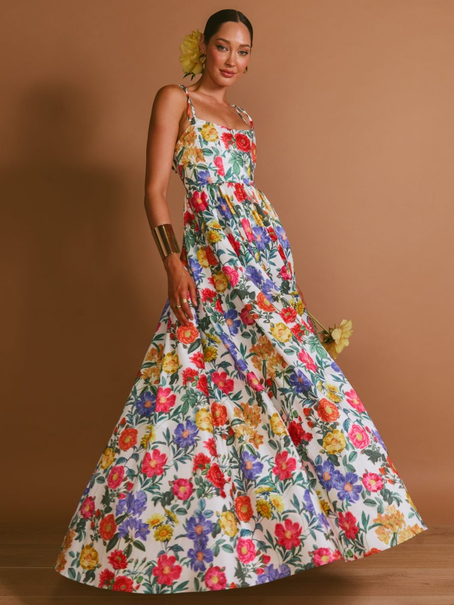 Juliet Maxi Dress ~ Charm Peony White Taffeta