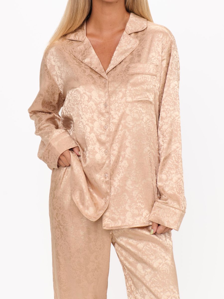 Classic PJ Set ~ Champagne Floral Silky