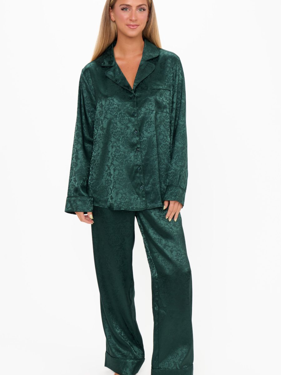 Forest Green Floral Silky