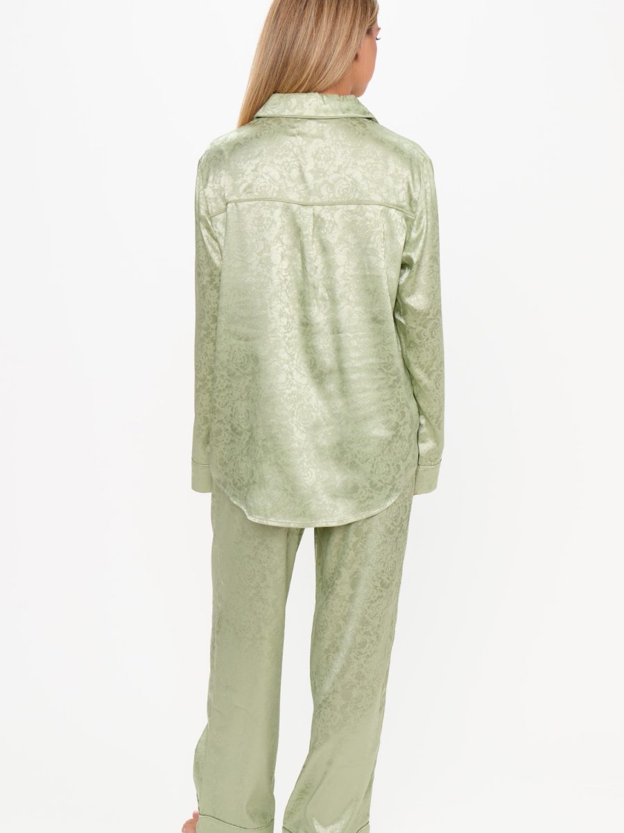 Classic PJ Set ~ Pistachio Floral Silky
