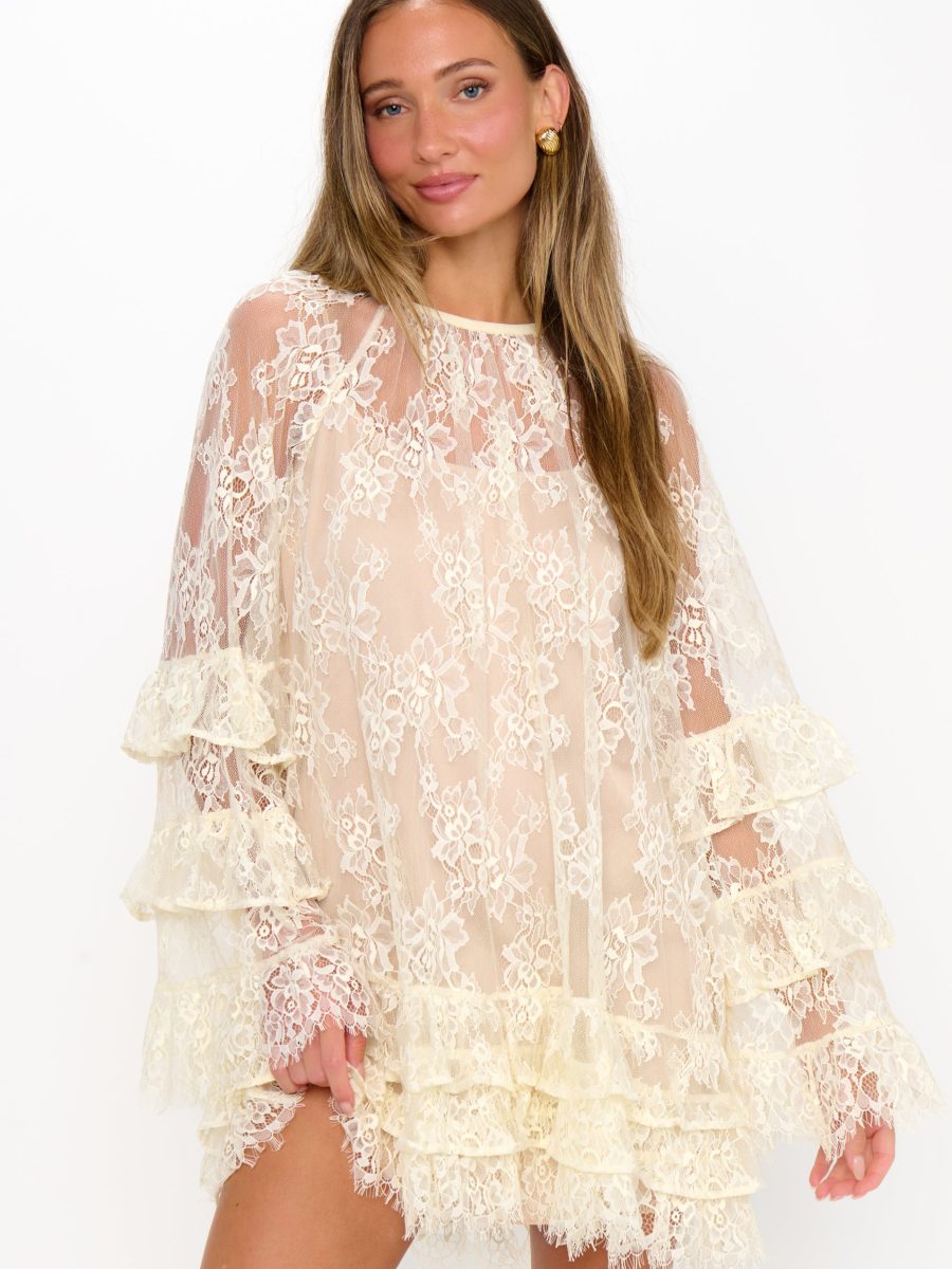 Joelle Mini Dress ~ Dainty White Lace