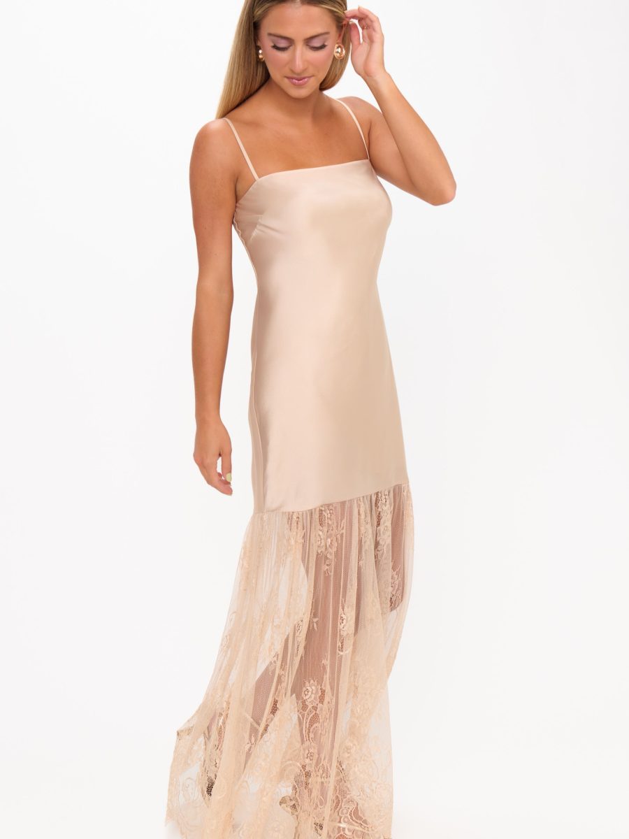 Vanity Dress ~ Champagne Luxe Satin
