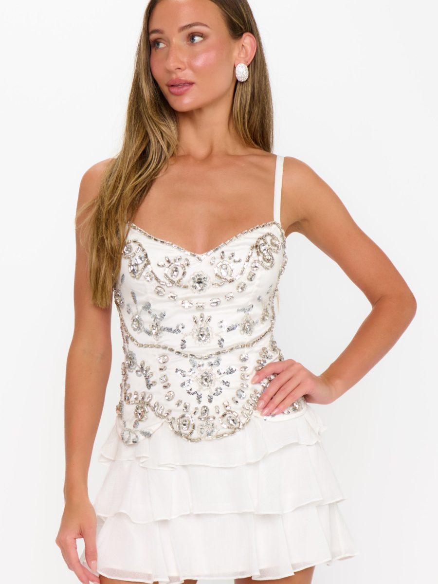 Kiara Mini Dress ~ Crystal Embellishment