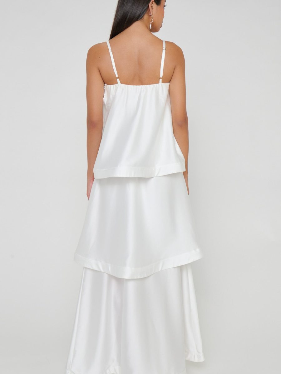 Ella Maxi Dress ~ Ivory Luxe Satin