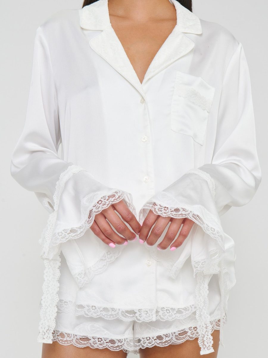 New Beginning PJ Set ~ Ivory Luxe Satin