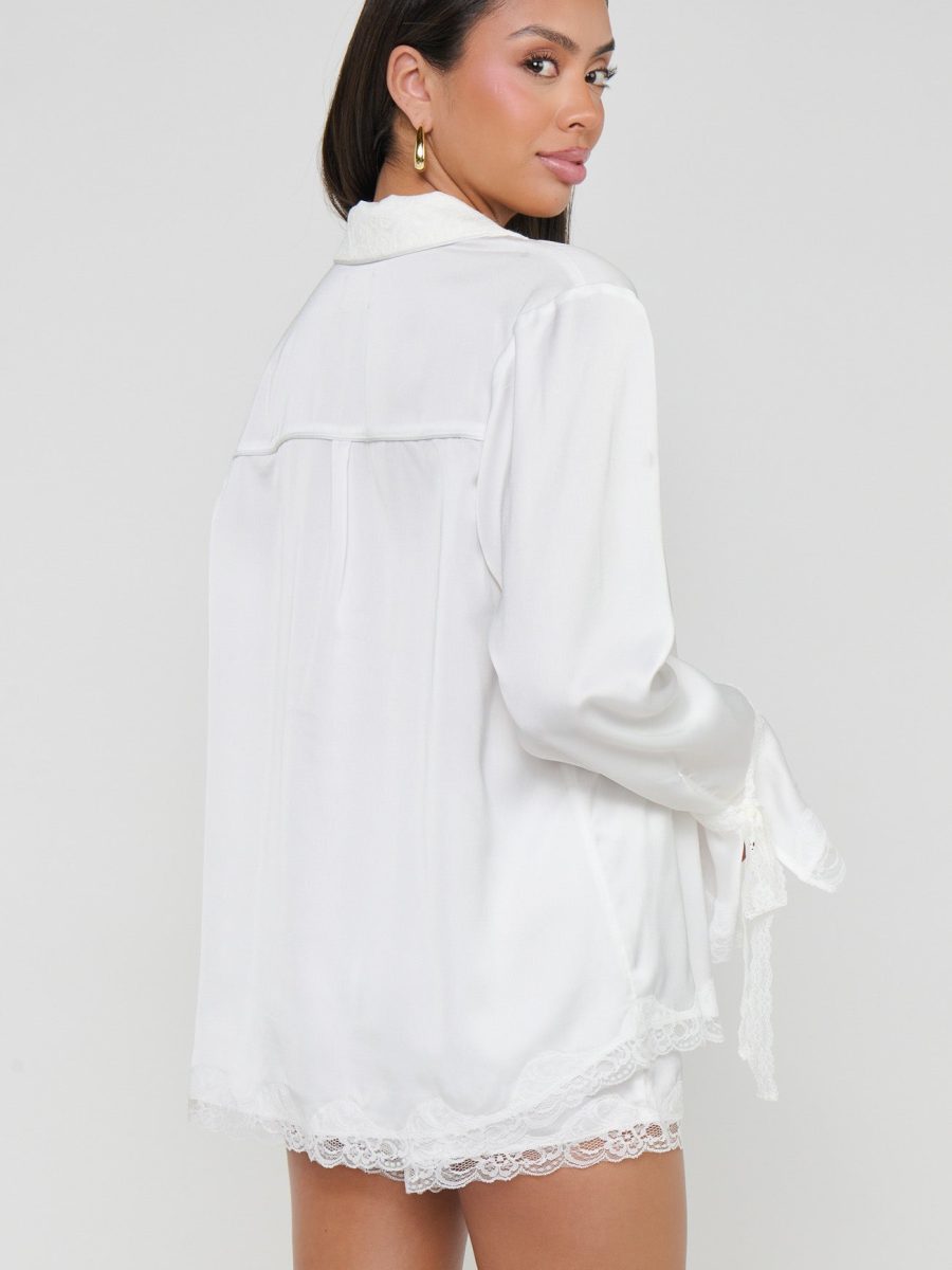 New Beginning PJ Set ~ Ivory Luxe Satin