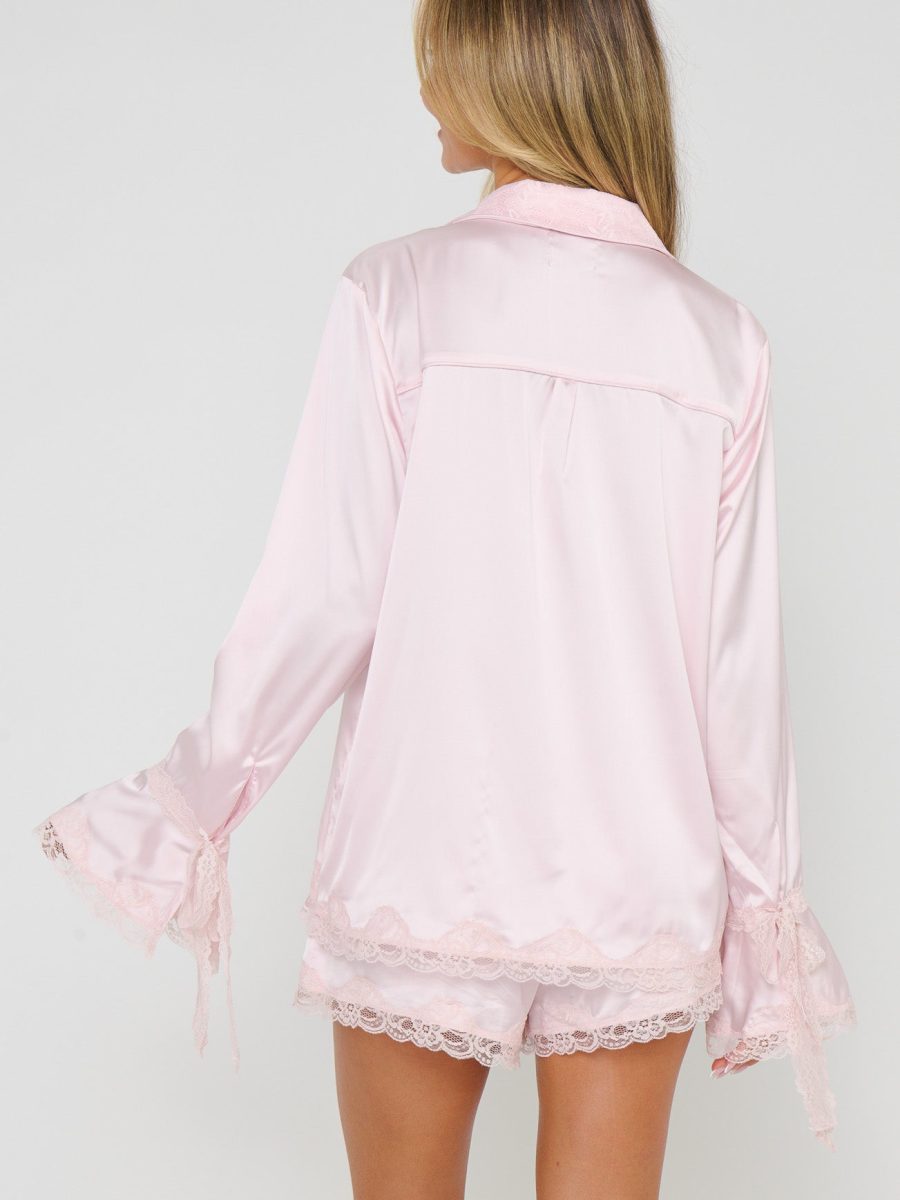 New Beginning PJ Set ~ Powder Pink Luxe Satin