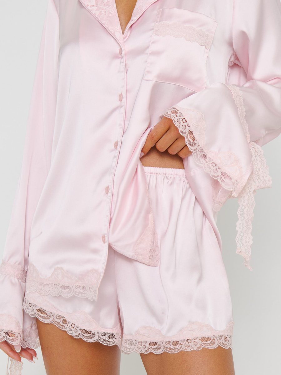 New Beginning PJ Set ~ Powder Pink Luxe Satin
