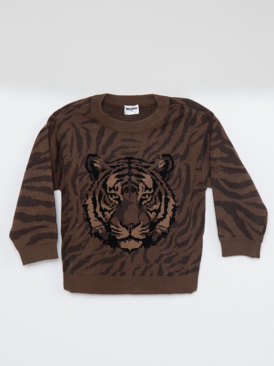Little Seasons Sweater ~ Wild Tiger Graphic Knit