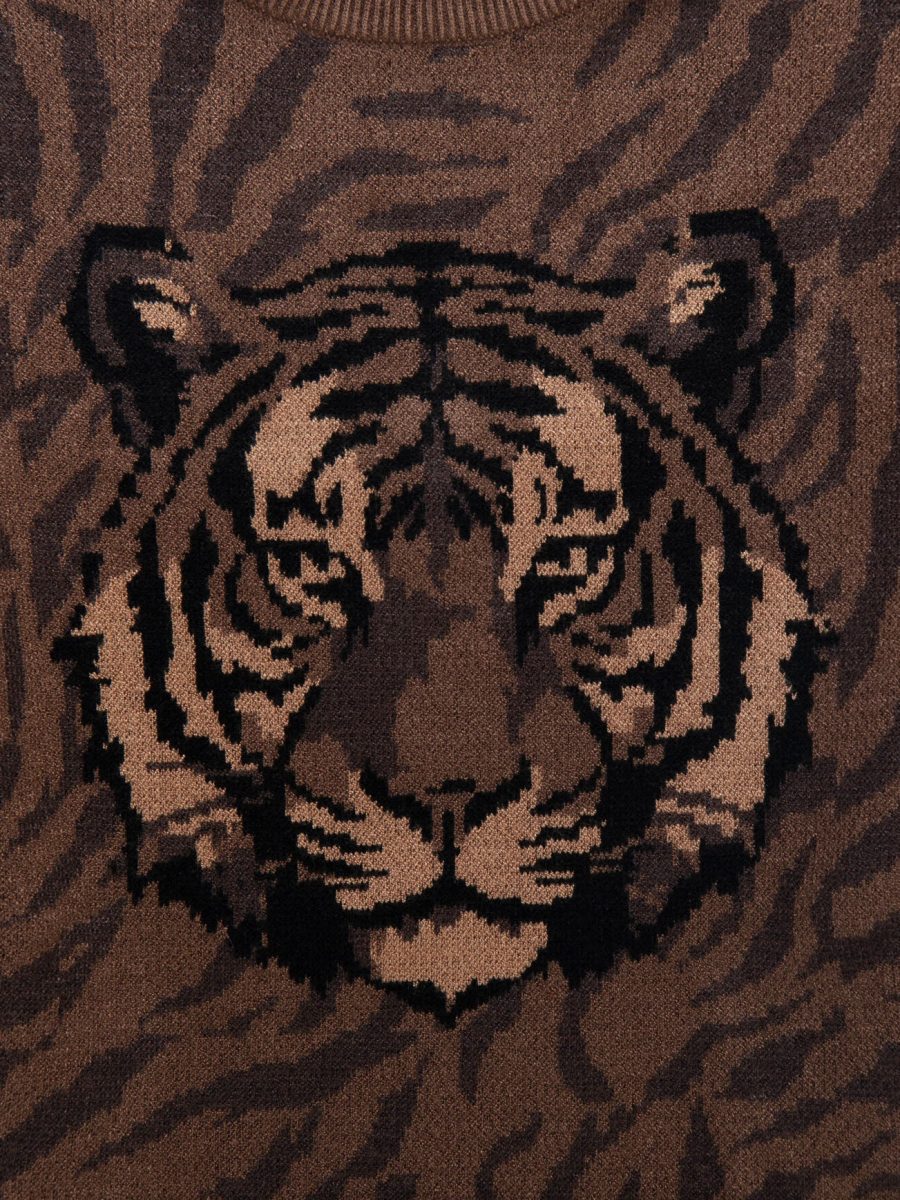 Little Seasons Sweater ~ Wild Tiger Graphic Knit
