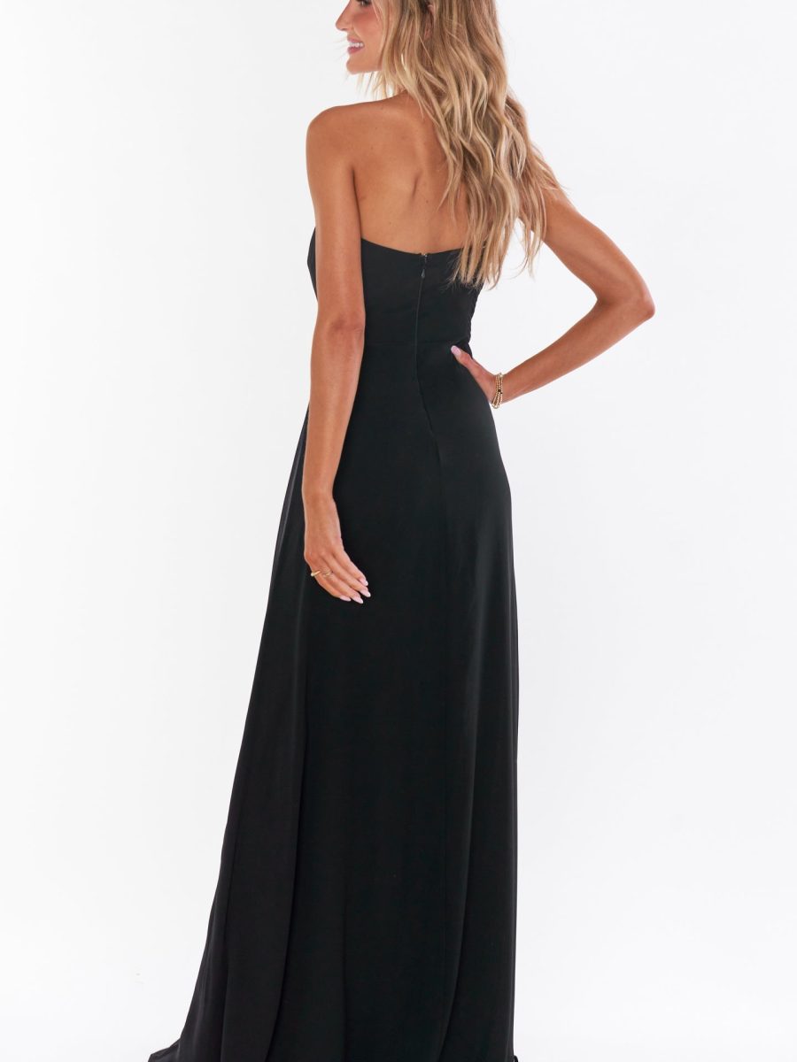 Shannon One Shoulder Dress ~ Black Chiffon