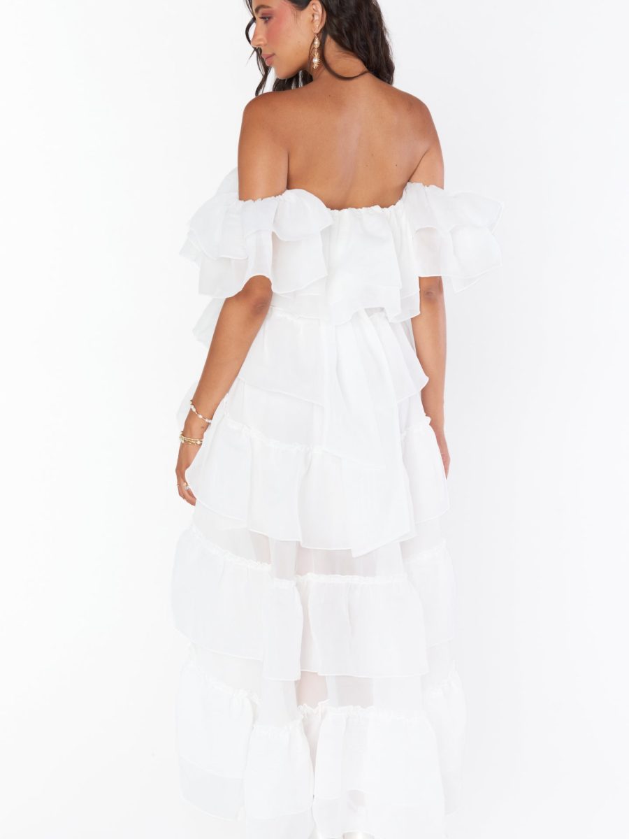 Brandy Maxi Dress ~ White Organza