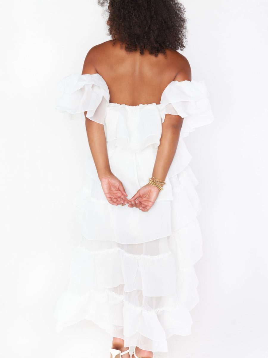 Brandy Maxi Dress ~ White Organza