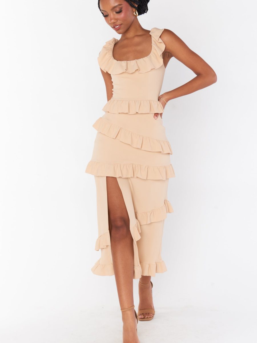 Greta Dress ~ Champagne Stretch