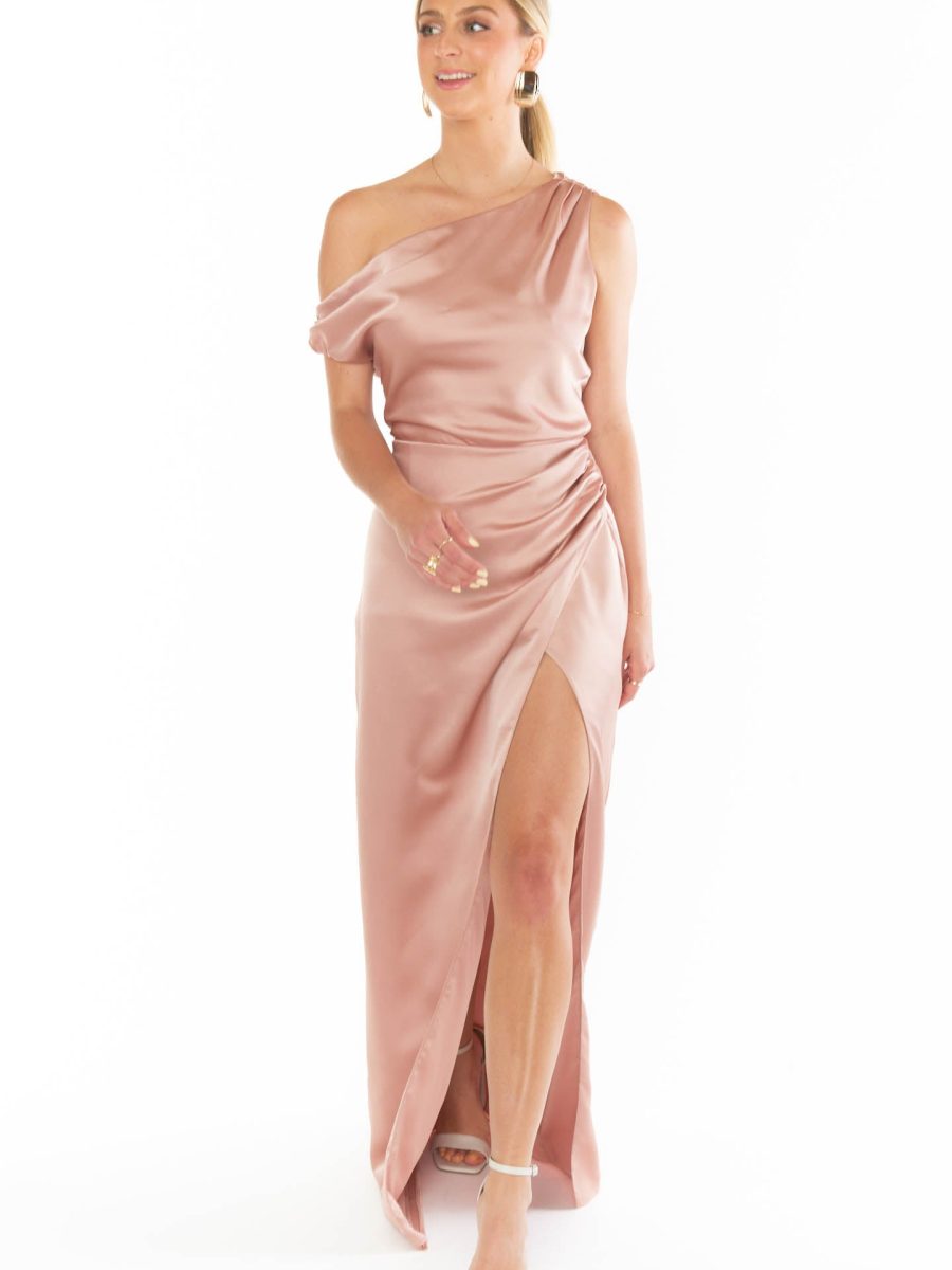 Jodie Dress ~ Rose Gold Luxe Satin
