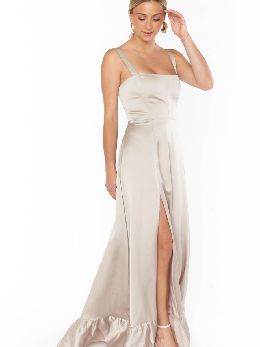 Clarissa Corset Dress ~ Show Me The Ring Luxe Satin