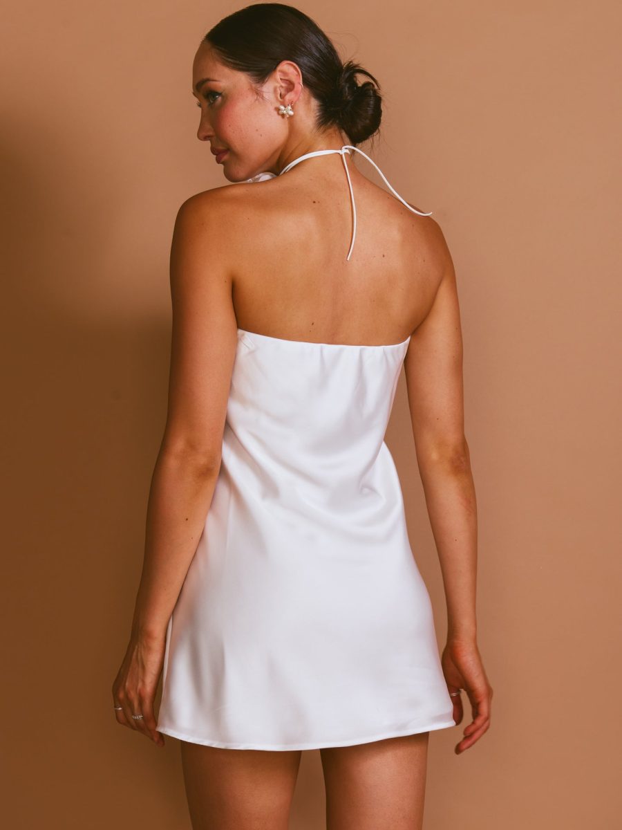 Taylor Tube Mini Dress ~ Ivory Luxe Satin