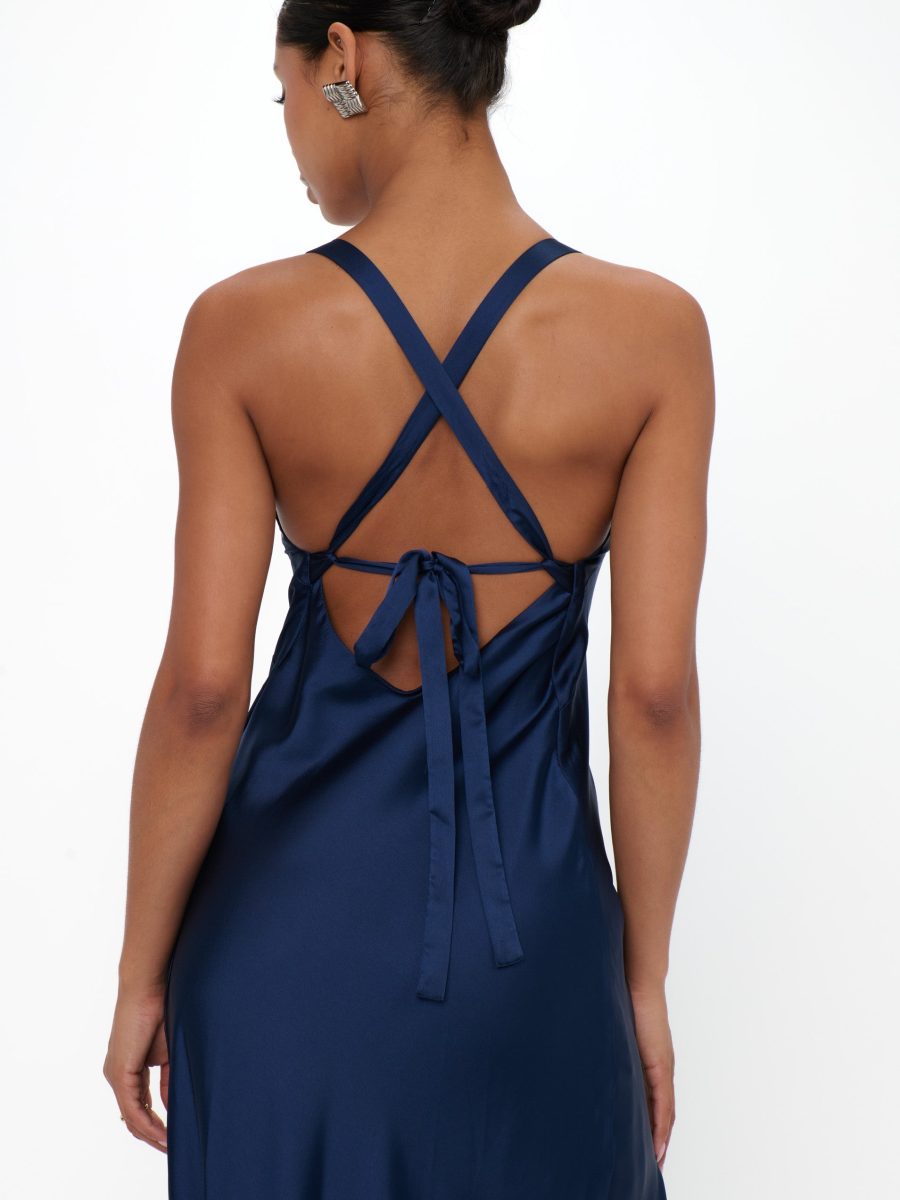 Anderson Maxi Dress ~ Midnight Navy Luxe Satin