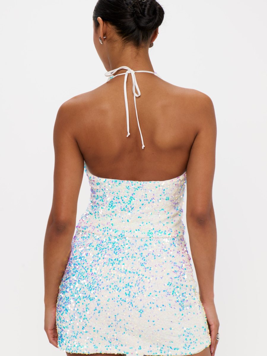 All That Top ~ White Sparkle Sequins