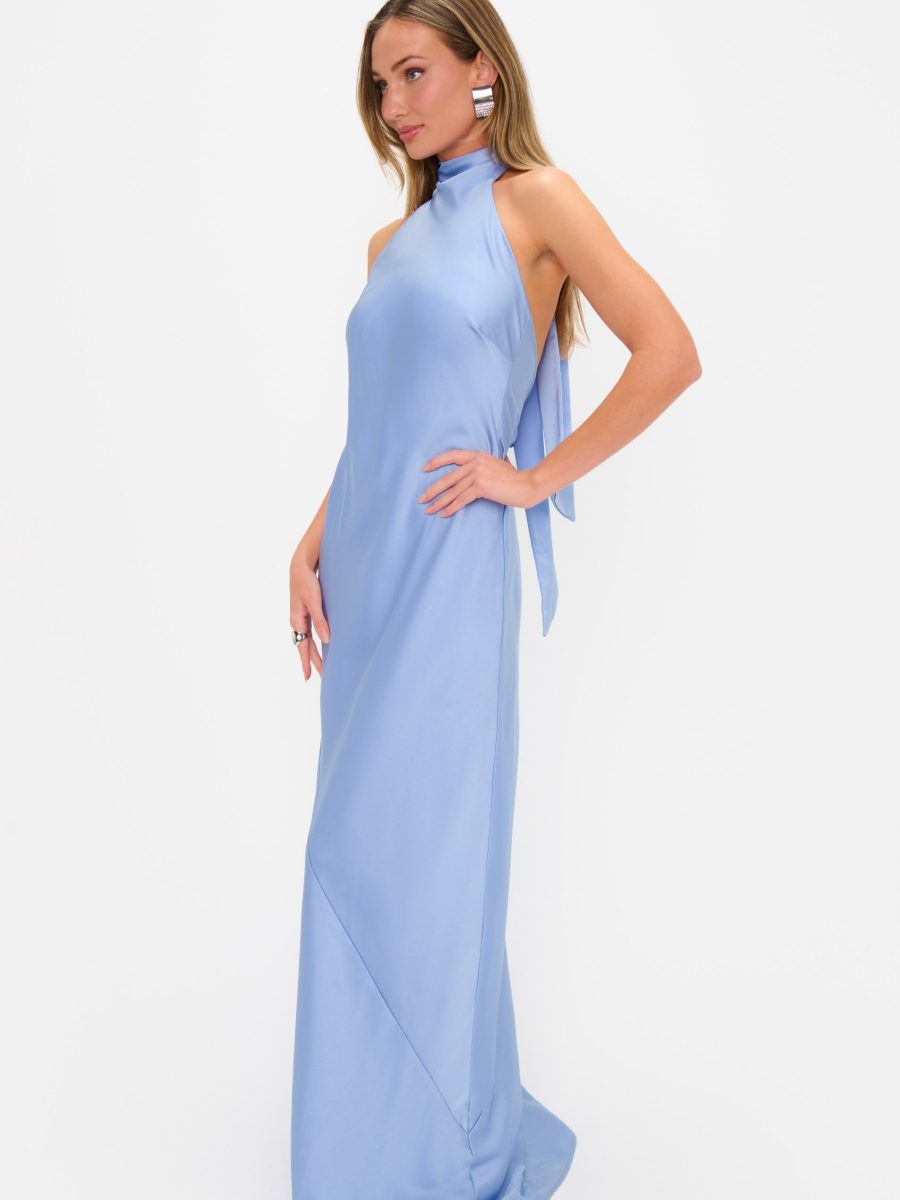 Lisa Maxi Dress ~ Borrowed Blue Luxe Satin