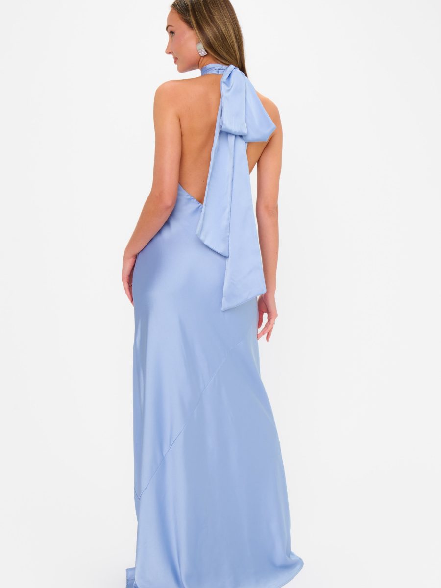 Lisa Maxi Dress ~ Borrowed Blue Luxe Satin