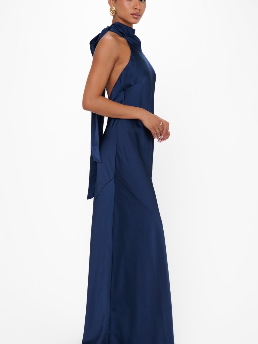 Lisa Maxi Dress ~ Midnight Navy Luxe Satin
