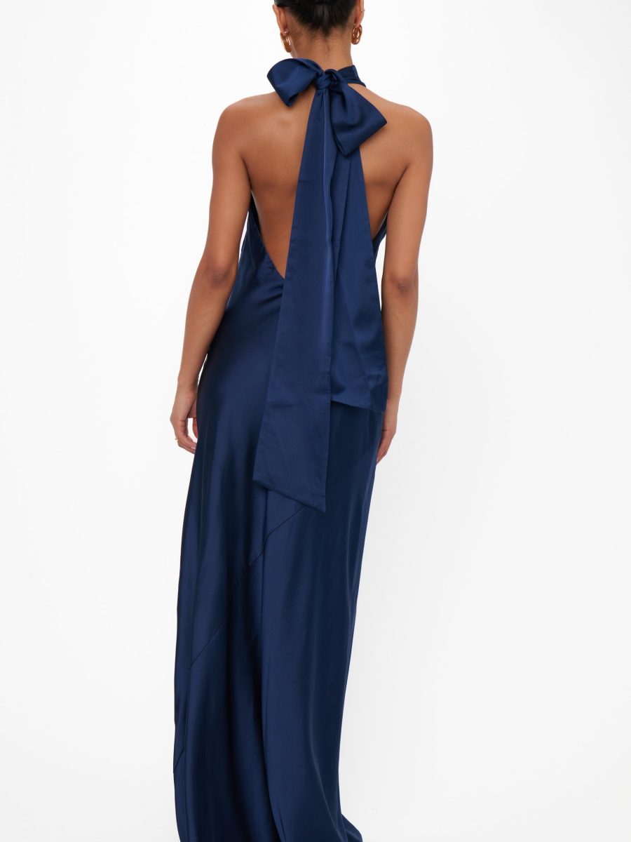 Lisa Maxi Dress ~ Midnight Navy Luxe Satin