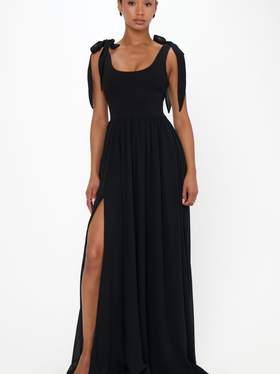 Harper Maxi Dress ~ Black Chiffon