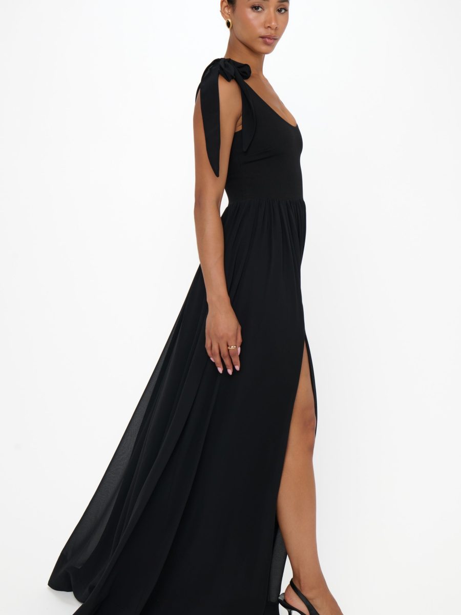 Harper Maxi Dress ~ Black Chiffon