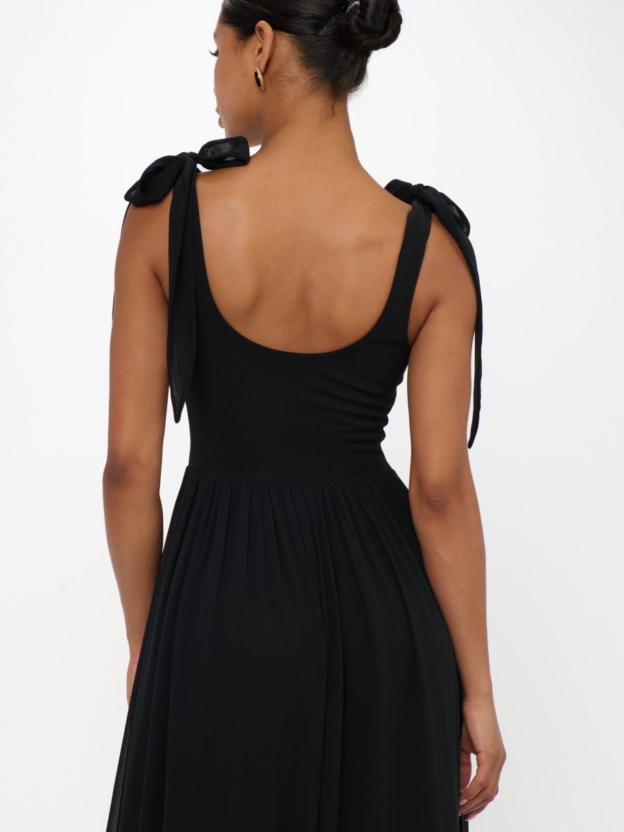 Harper Maxi Dress ~ Black Chiffon