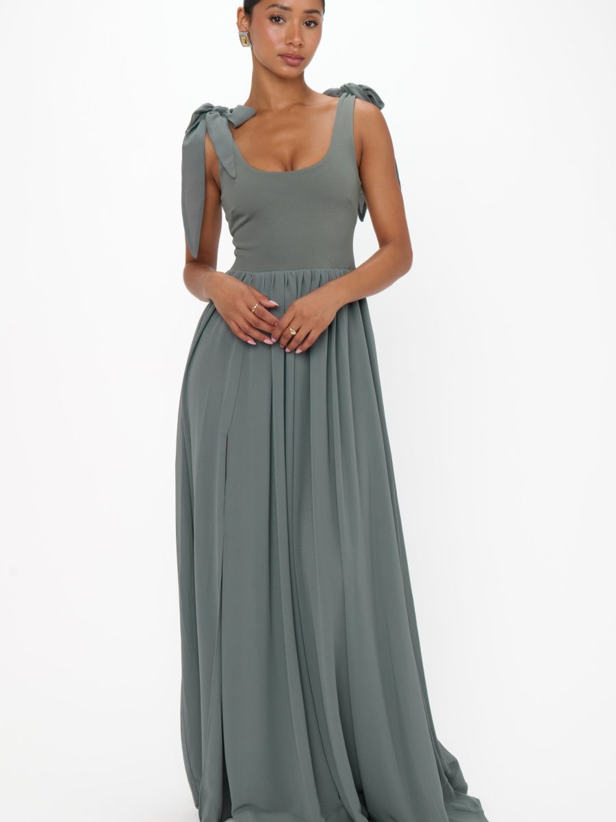 Harper Maxi Dress ~ Deep Sage Chiffon