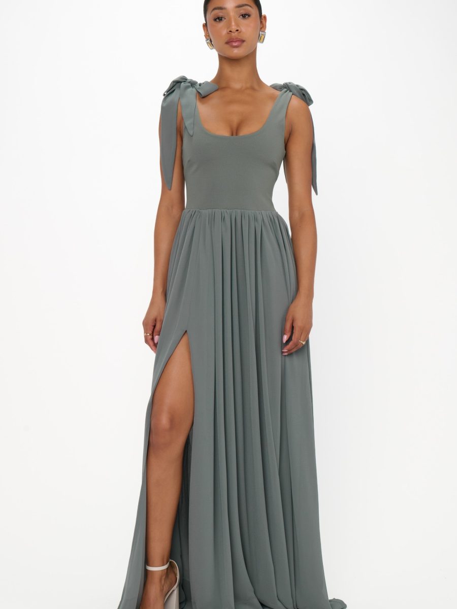 Harper Maxi Dress ~ Deep Sage Chiffon