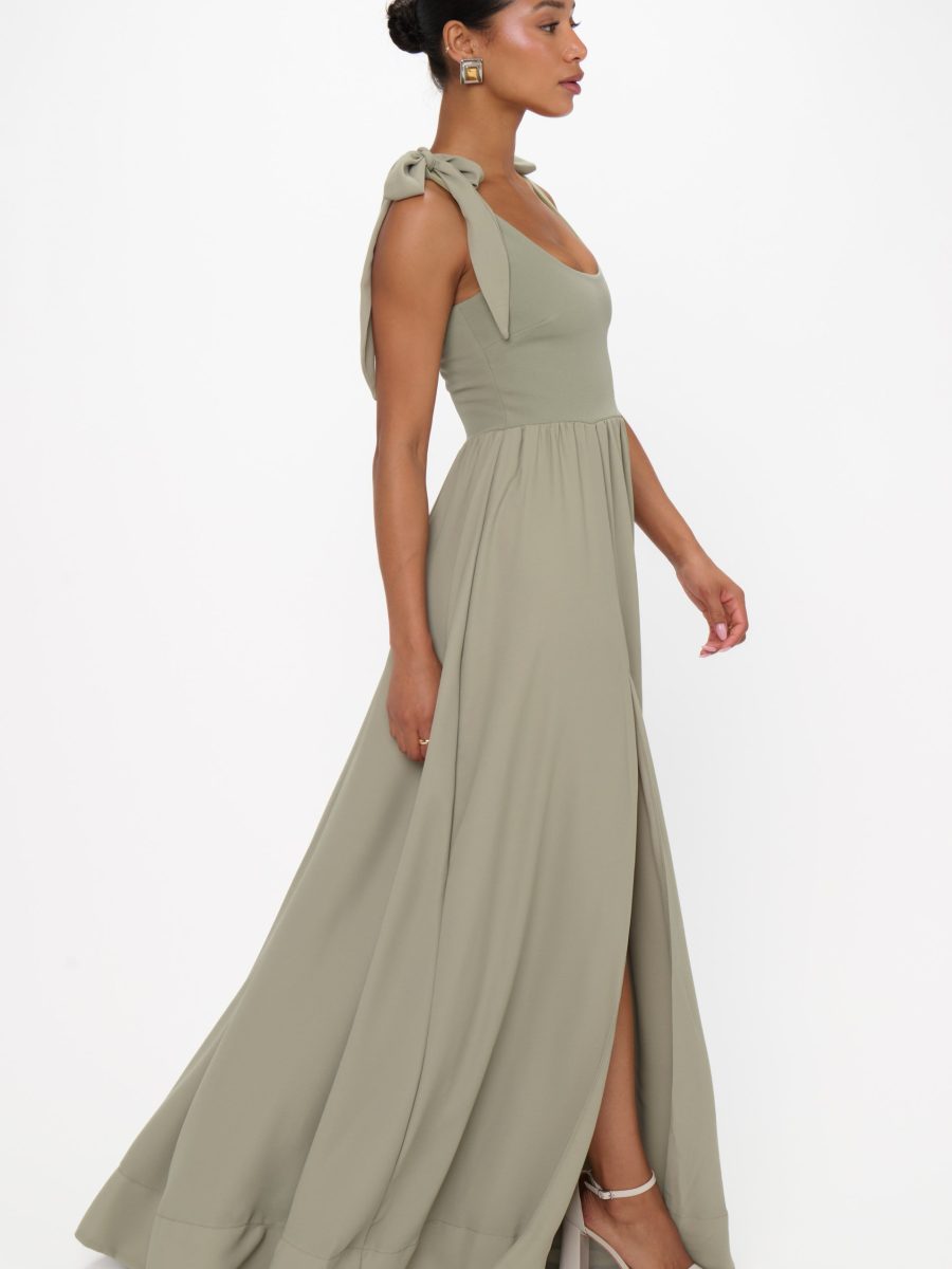 Harper Maxi Dress ~ Moss Green Crisp