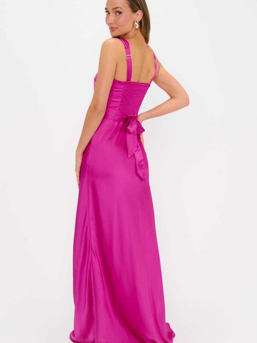 Lana Maxi Dress ~ Rich Magenta Luxe Satin