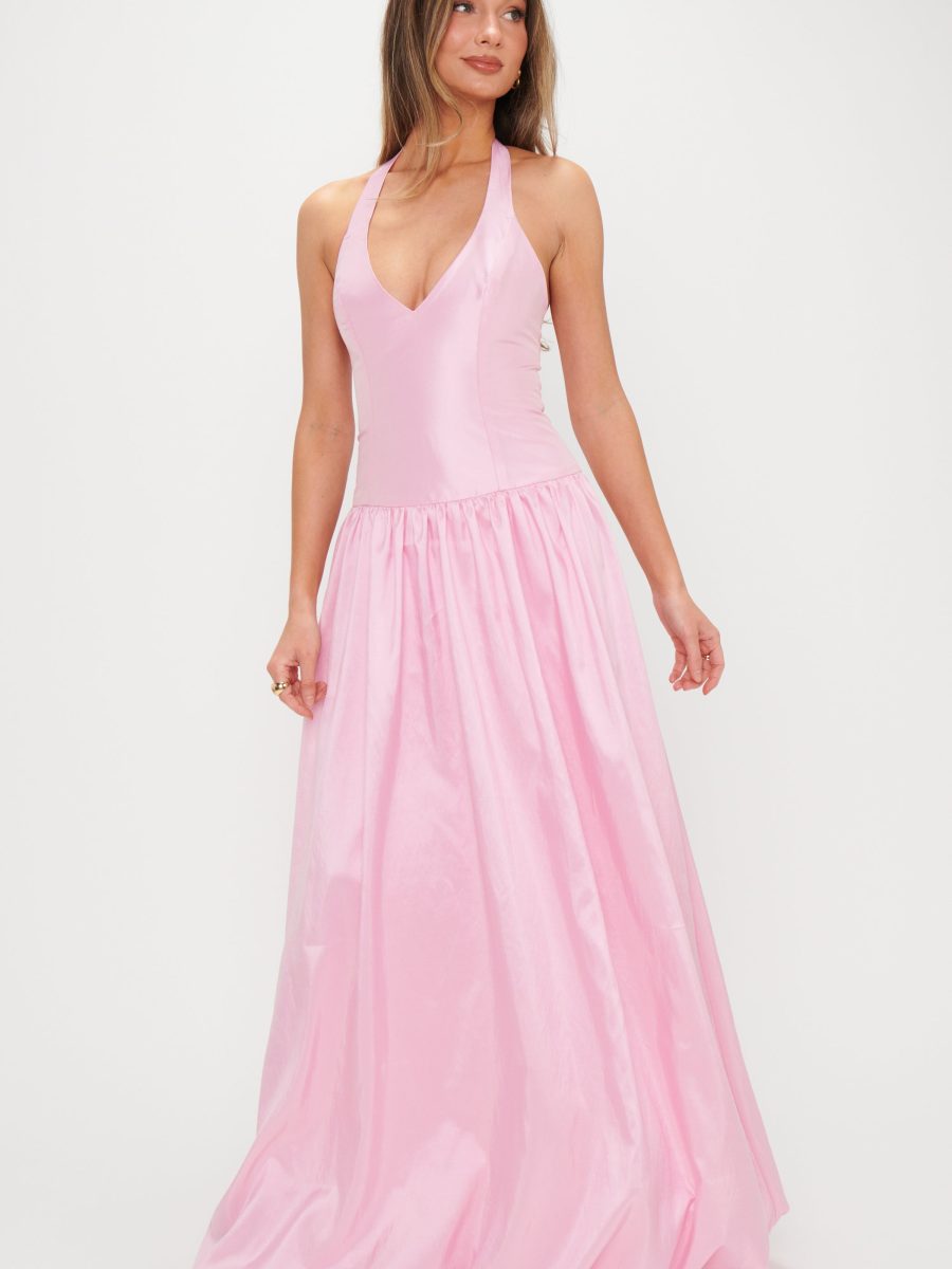 Eliza Maxi Dress ~ Light Pink Light Taffeta