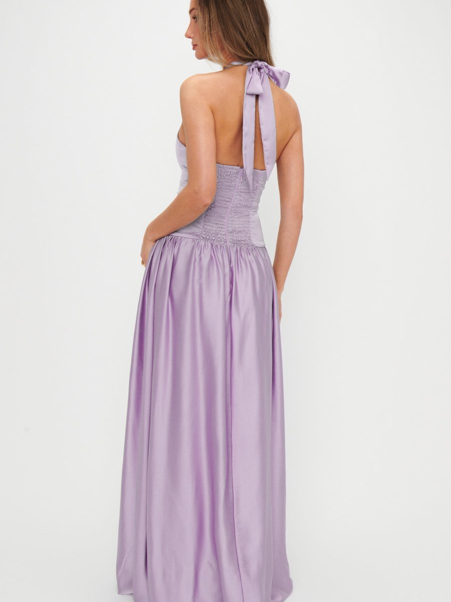 Eliza Maxi Dress ~ Lavender Luxe Satin
