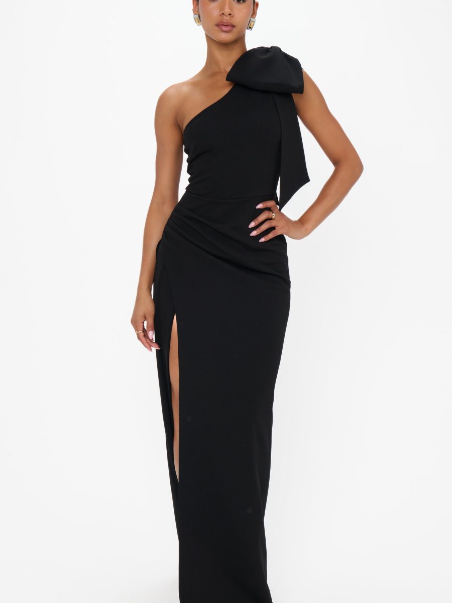 Bliss Bow Dress ~ Black Stretch