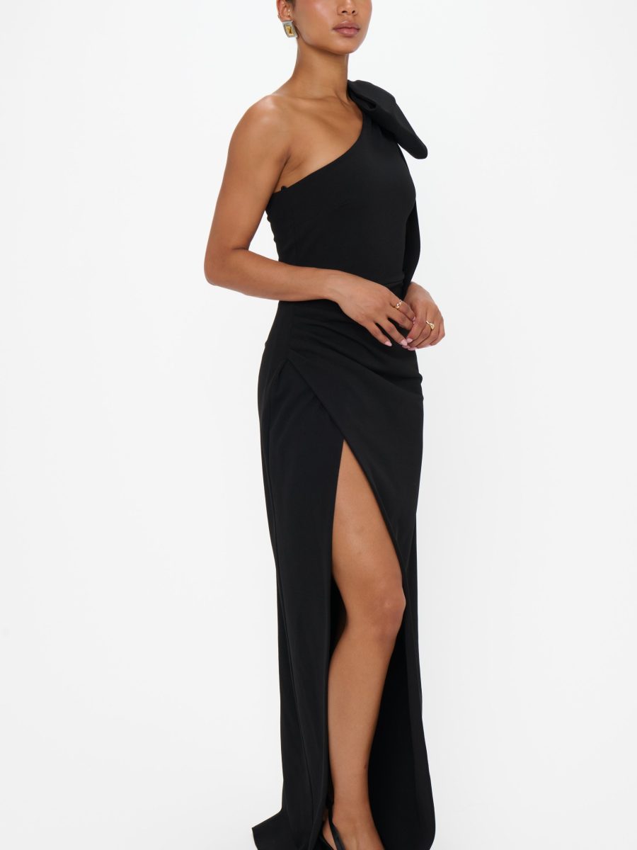 Bliss Bow Dress ~ Black Stretch